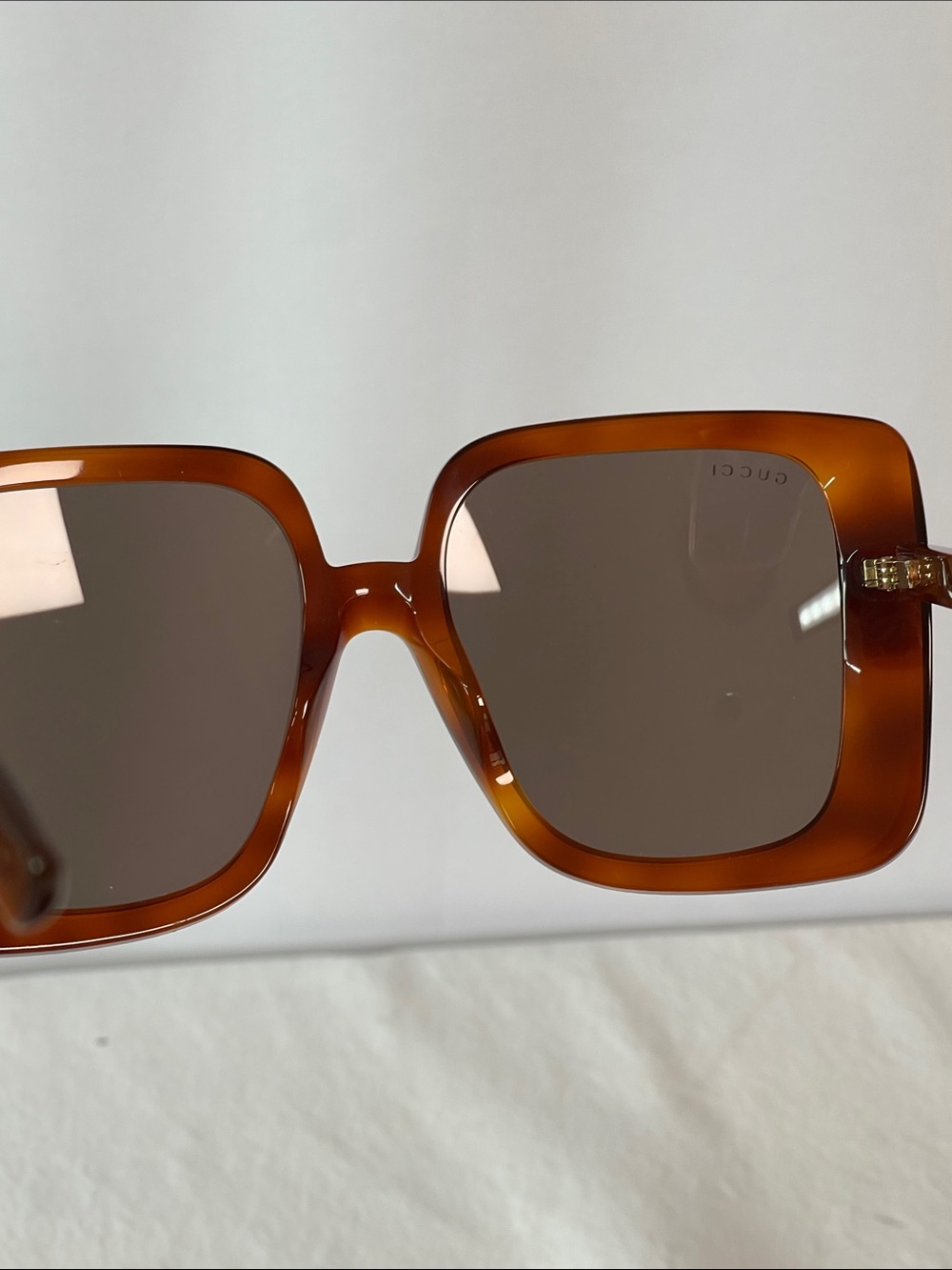 Gucci Brown Tortoiseshell Oversized Square Women's Sunglasses - Picture 10 of 14